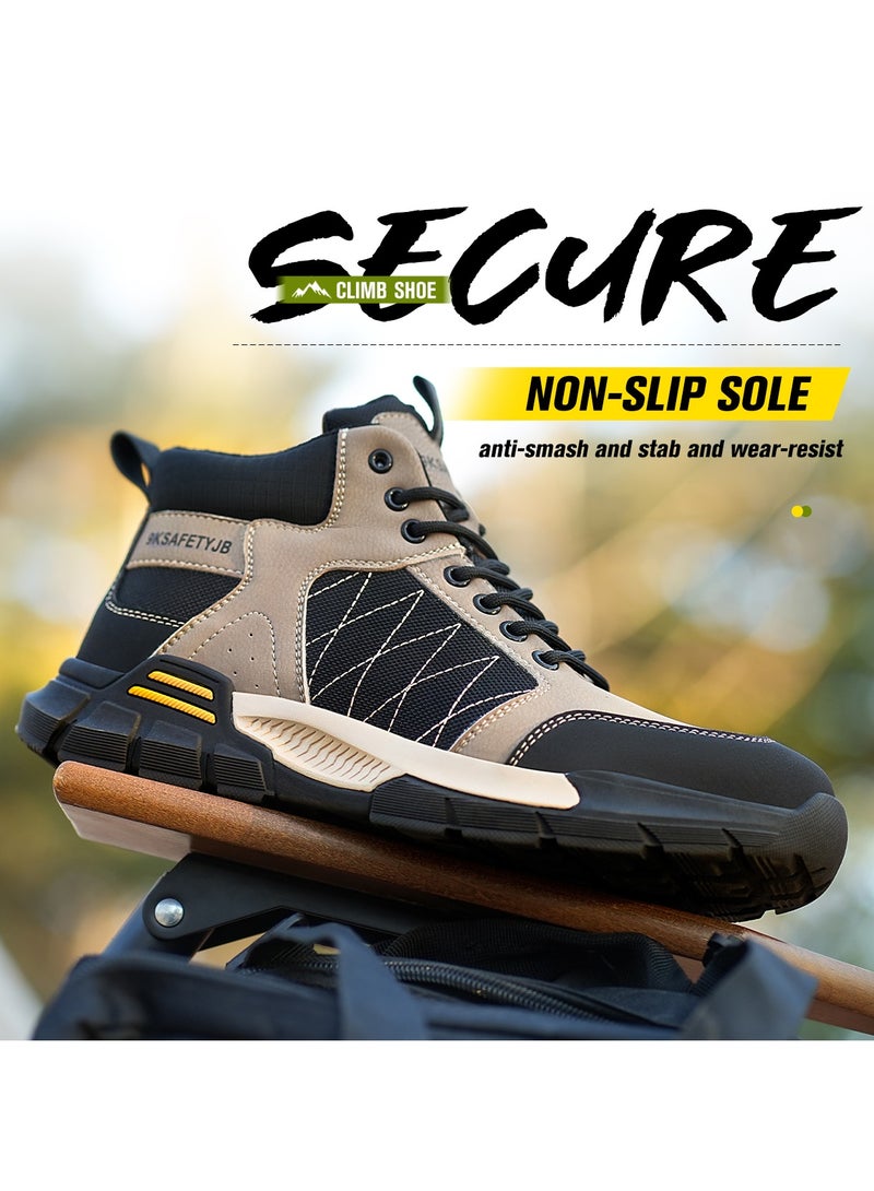 Men's Safety Shoes Steel Toe Boots Work Construction Shoes Lightweight Breathable Non-slip Indestructible Boots (44 EUR) - Image 2