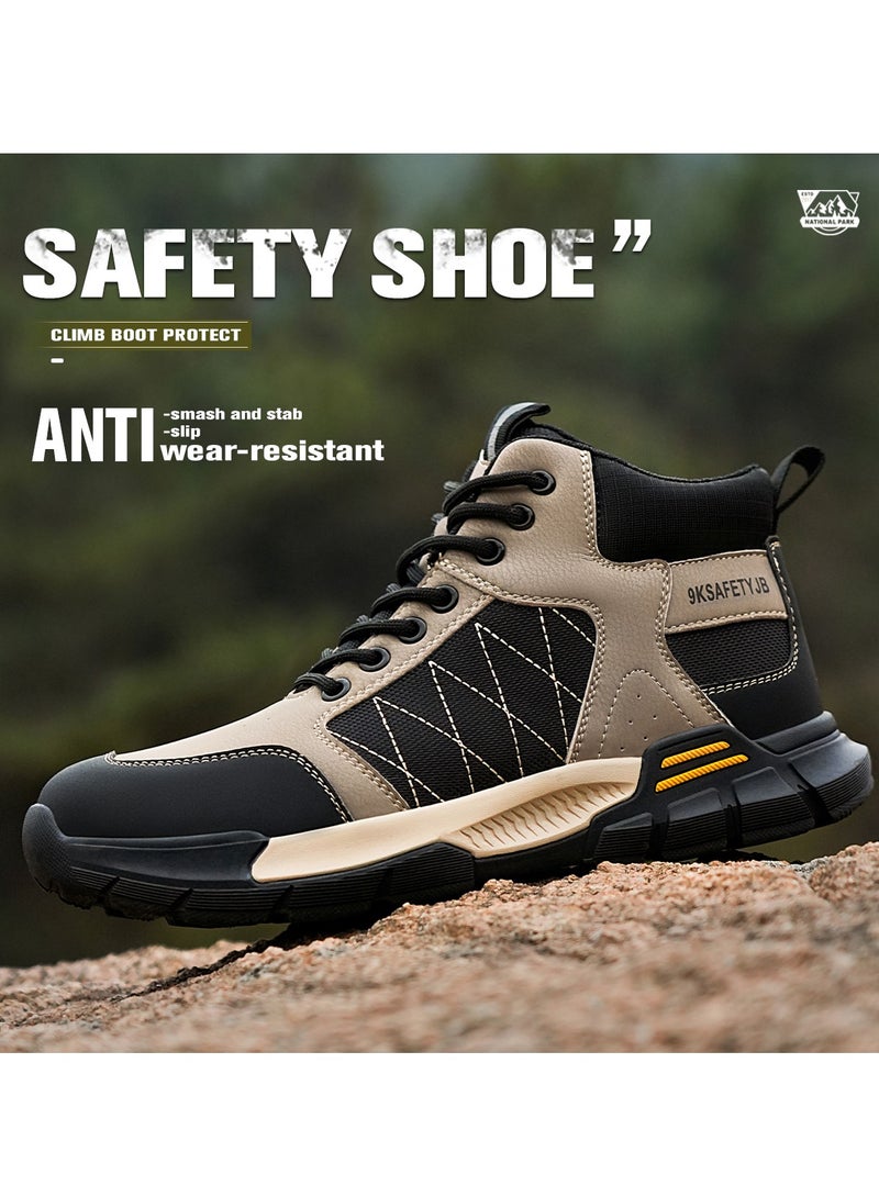 Men's Safety Shoes Steel Toe Boots Work Construction Shoes Lightweight Breathable Non-slip Indestructible Boots (44 EUR) - Image 3