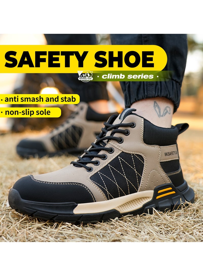 Men's Safety Shoes Steel Toe Boots Work Construction Shoes Lightweight Breathable Non-slip Indestructible Boots (44 EUR) - Image 5