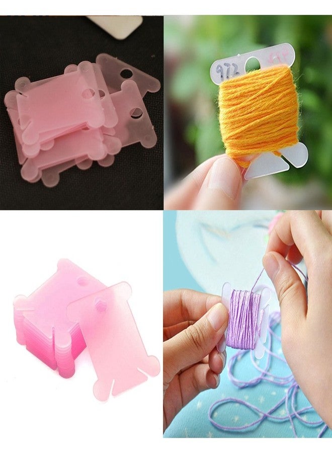 Ximimark 200 Plastic Thread Bobbins for Cross Stitch Embroidery Floss&Craft Storage,Pink - Image 2
