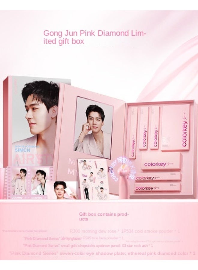 COLORKEY Celebrity Crossover Gift Set: Lipstick, Lip Gloss, Liquid Lip Mousse, Water Mist Lip Tint, Eyeshadow Palette, Eyebrow Pencil - Image 1
