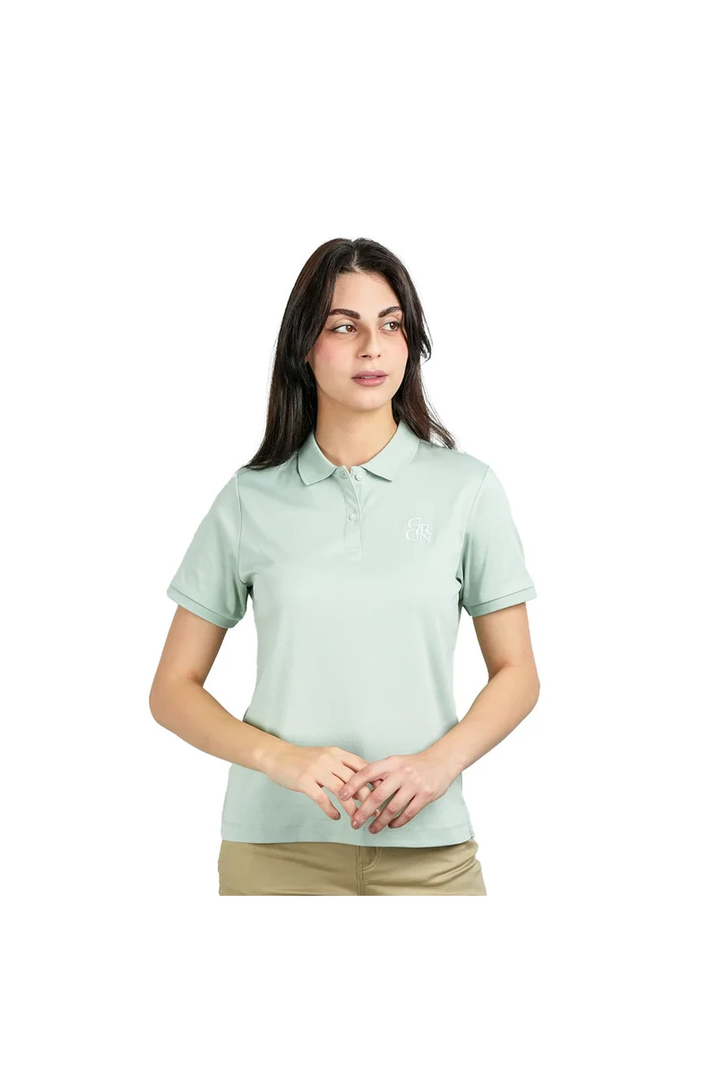 GIORDANO Green Liquid Touch Polo for Women