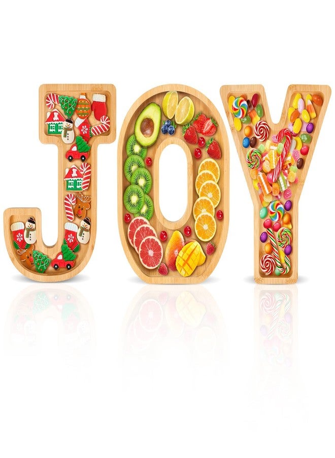 YLOLUL Christmas Joy Charcuterie Board - Bamboo Wood Serving Tray for Cheese, Candy, Cookies - Plates for Home Party - Image 1