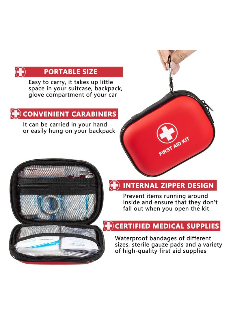 SYOSI 115 Piece Mini First Aid Kit Small Waterproof Hard Shell Medical Emergency Aid Kit for Car Home Office Travel Camping Sports Outdoor School Emergency First Aid Supplies Survival Kit - Image 5