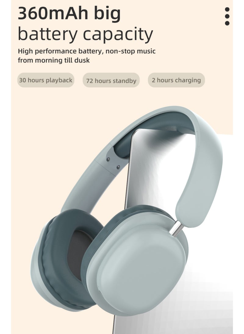 روك بو سماعات بلوتوث فوق الأذن سماعة رأس سلكية لاسلكية قابلة للطي وقابلة للتدوير مع ميكروفون للهاتف الخليوالمحمول 1 بلوتوث 5.3 فولت صوت عالي الدقة مناسب مريح - Image 2