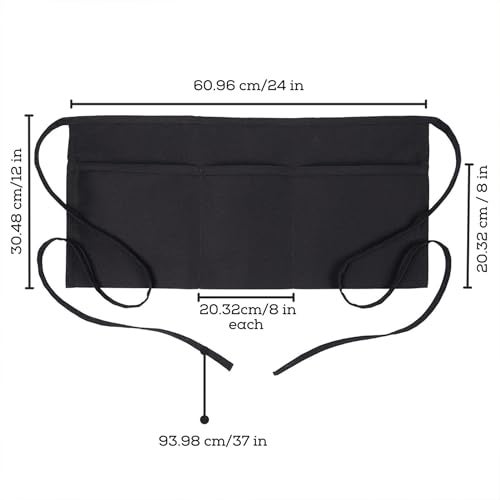 Avalon Kitchen Black server aprons with pockets Black waitress aprons with pockets half apron with pocket serving apron - Image 5