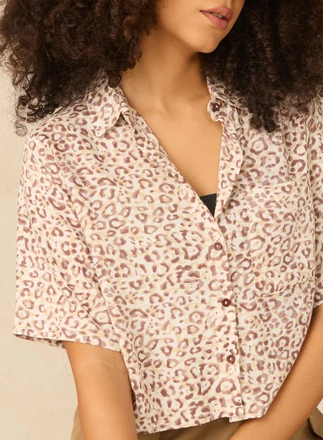 أوجيدر بلوزة قصيرة مطبعة بالكامل