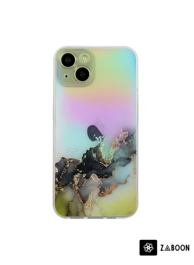 Zaboon Protective Case Cover For iPhone 15 Plus Laser Marble Pattern Clear TPU Shockproof - Image 1