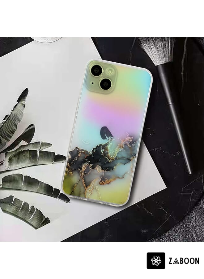 Zaboon Protective Case Cover For iPhone 15 Plus Laser Marble Pattern Clear TPU Shockproof - Image 4