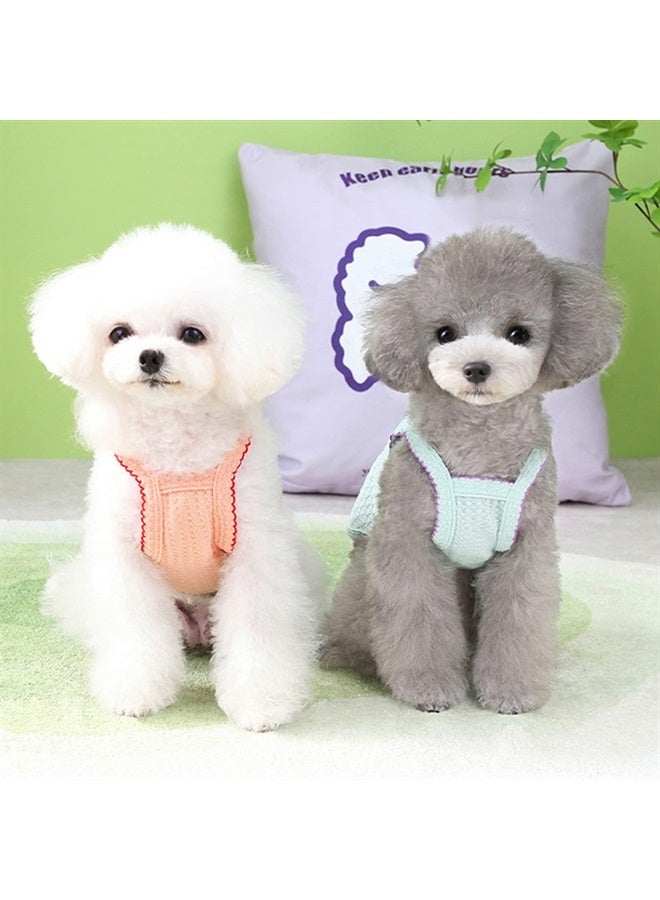 Kunyeah 2 Pieces Pet Clothes Summer Dog Dress Flower Embroidery Puppy Vest Cute Dog Cat Shirt Soft Breathable Pet Outfit for Small to Medium (X-Large) - Image 1