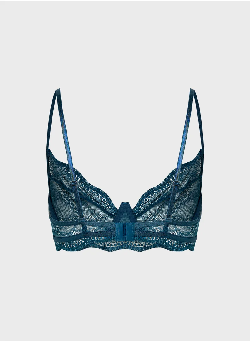 هانك مولر Lace Plunge Neck Bra