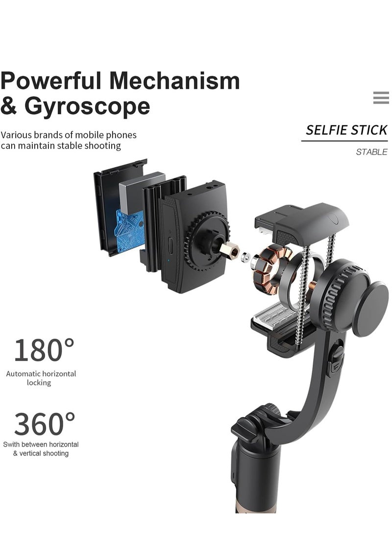 ELTRAZONE - selfie stick tripod Extendable Wireless BT Selfie Stick Handheld Gimbal Stabilizer Tripod with Detachable Remote Control for Selfie Full Body Shot Vlog Group Photo (ELT-069) - Image 1