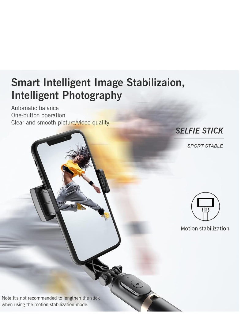 ELTRAZONE - selfie stick tripod Extendable Wireless BT Selfie Stick Handheld Gimbal Stabilizer Tripod with Detachable Remote Control for Selfie Full Body Shot Vlog Group Photo (ELT-069) - Image 1