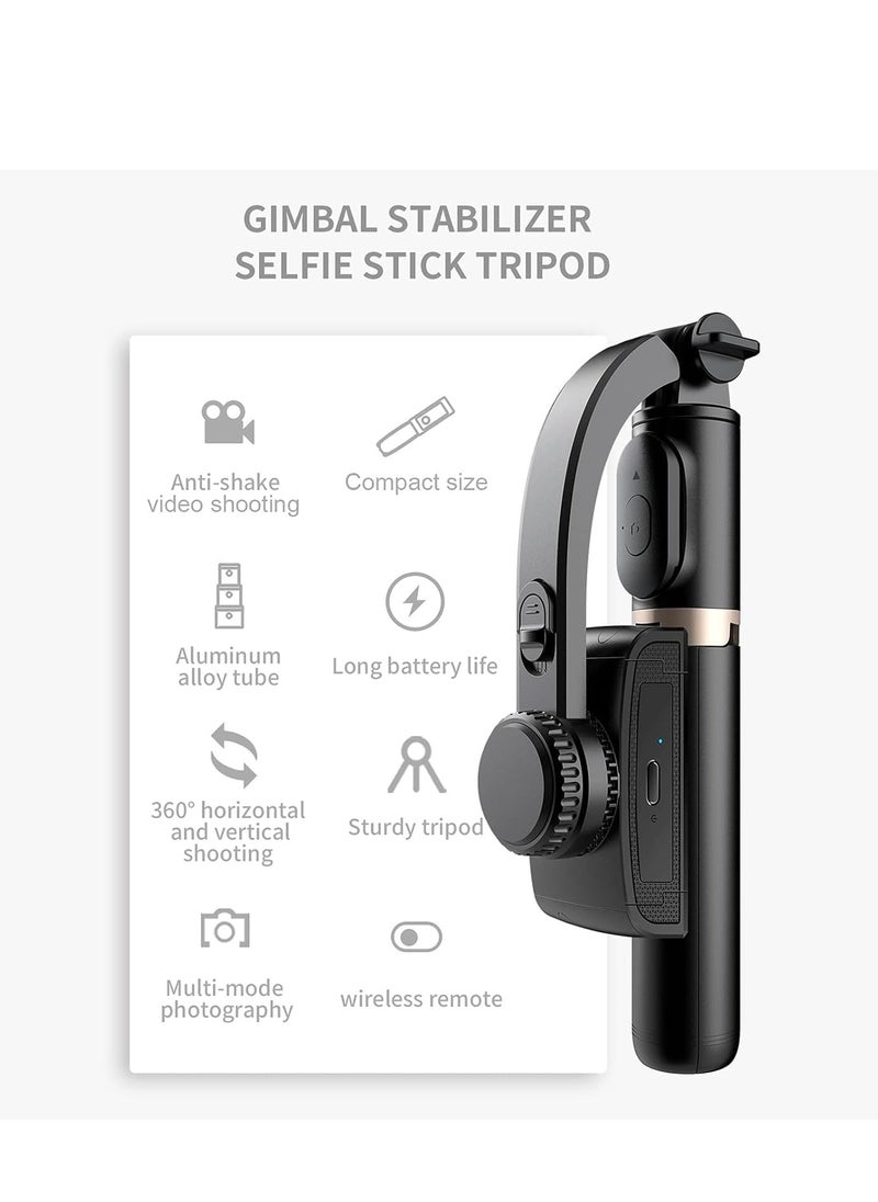 ELTRAZONE - selfie stick tripod Extendable Wireless BT Selfie Stick Handheld Gimbal Stabilizer Tripod with Detachable Remote Control for Selfie Full Body Shot Vlog Group Photo (ELT-069) - Image 1