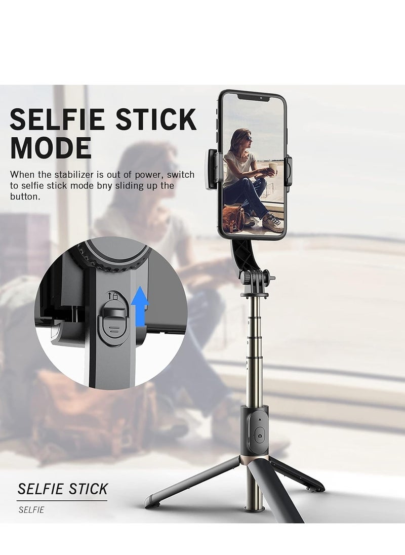 ELTRAZONE - selfie stick tripod Extendable Wireless BT Selfie Stick Handheld Gimbal Stabilizer Tripod with Detachable Remote Control for Selfie Full Body Shot Vlog Group Photo (ELT-069) - Image 1