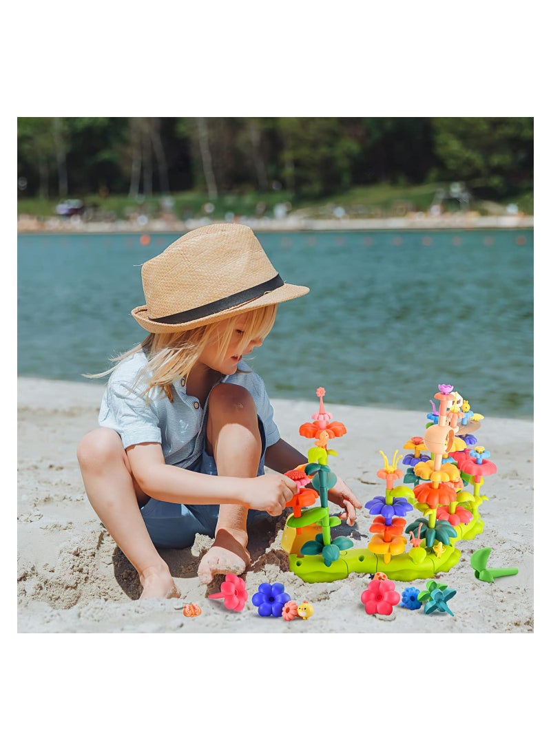 KASTWAVE Flower Garden Building Toys Set Toddler Girl Toys Stacking Game Educational Stem Toy Preschool Toys Stacking Game Pretend Playset for Toddler Girls 2 3 4 5 6 Year Old - Image 5
