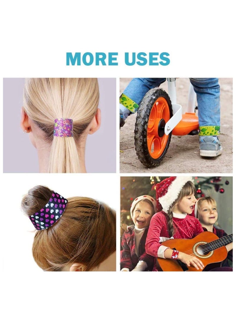 Excefore 100 Pack Slap Bracelet for Kids Party Bag Fillers, New Year Wristbands Fun Boys and Girls Slap Bands Bulk Vinyl Rolls for Birthday Gift Goodie Bag Flavors School Classroom Little Toys - Image 5