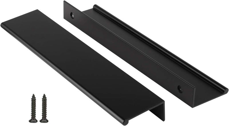 Peaha 10 Pack Kitchen Cabinet Handles 6-1/4 inch Black Pulls for Dresser Drawers Door Edge Finger Pull Aluminum Alloy Hardware - Image 1