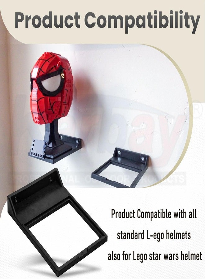 Karbay 4 Pack Wars Helmet Display Shelf for Lego Star Wars Helmet for All Standard Le-go Helmets, Ideal for Mounting on Any Wall - Image 4