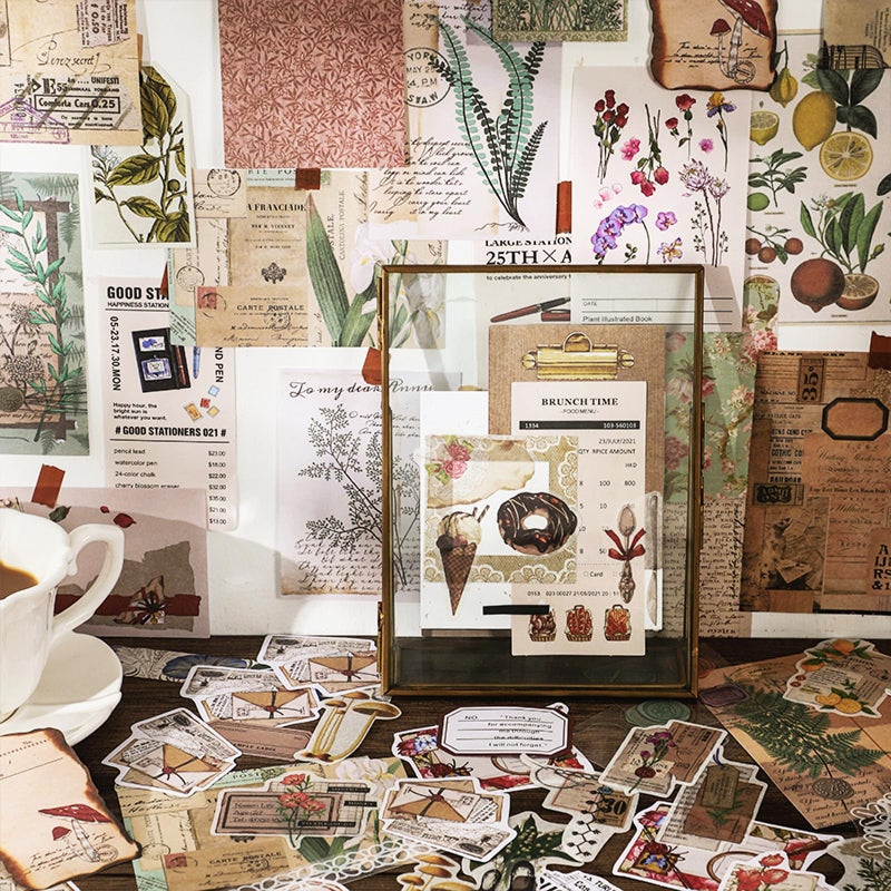 Teniinet 260 PCS Vintage Scrapbooking Supplies Aesthetic Journaling Kit,Large Collection for Bullet Junk Journals,Arts Craft Collage,Ephemera Adults,Beginners,Girls Teenage School Style(Academy) - Image 5