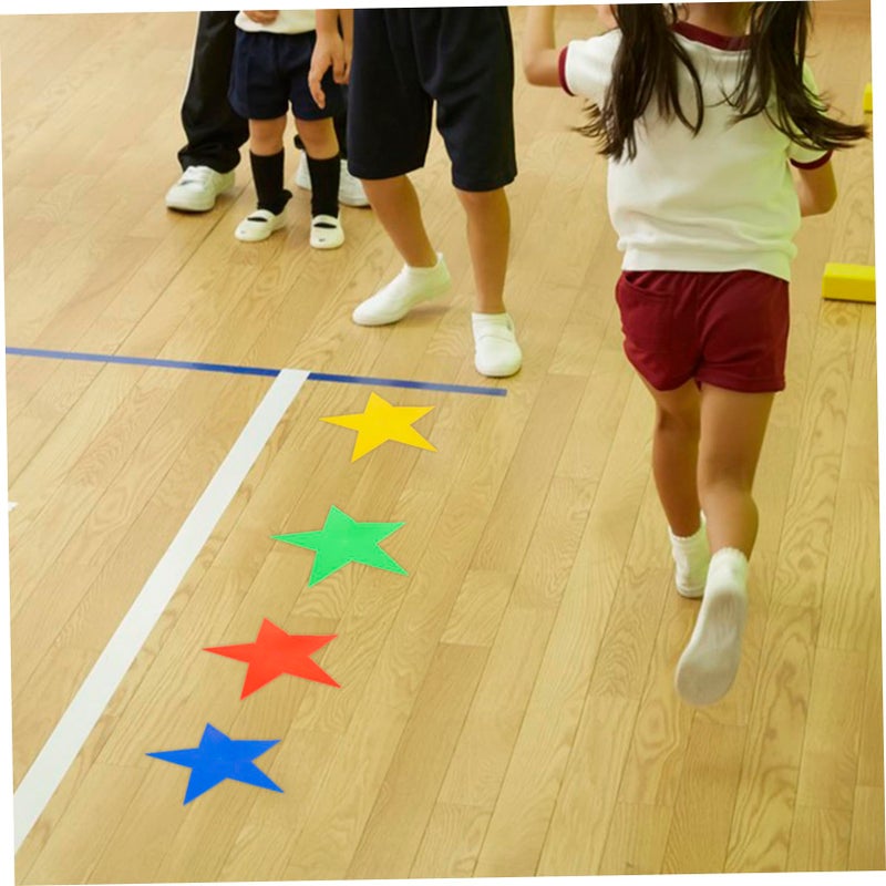 Colorful Star Shape Carpet Markers Non Slip Floor Spots for Classroom Home Training Decor 4pcs - Image 3