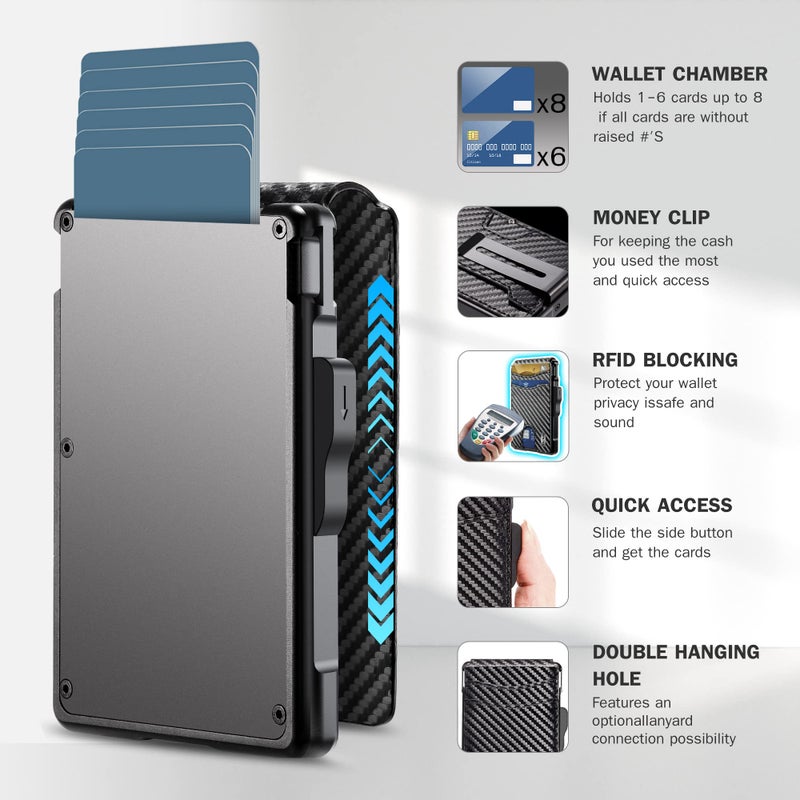 umoven محفظة أوموفن للرجال - مع مشبك نقود، جلد نحيف، حامل بطاقات ائتمان، حجب RFID، محفظة قابلة للطي، تصميم بسيط - Image 2