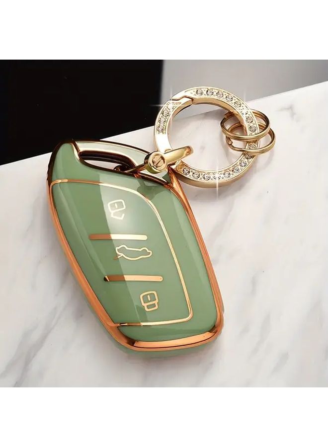Premium Black TPU Key Fob Cover With Golden Accents Scratch Resistant Glossy Finish - Image 3