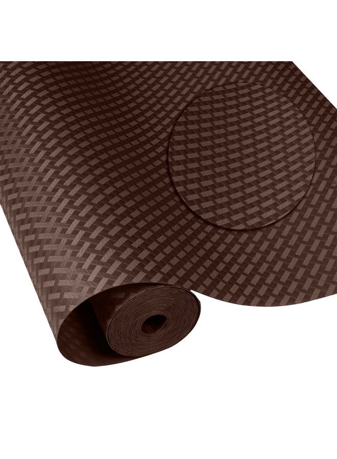 KayJen 45cm x 5m Coffee Brown Anti-Slip Mat | Food-Grade EVA Shelf Liner for Fridge, Kitchen, Drawers & Tables | Washable, Check Pattern - Image 3