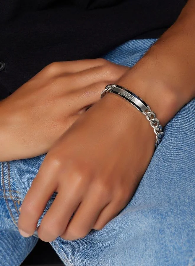 TOMMY HILFIGER Mens Chain Bracelet In Stainless Steel With An Engraved Plaque - 2790579