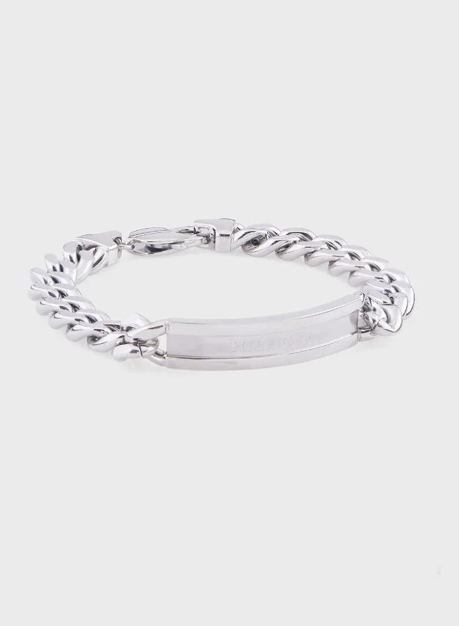 TOMMY HILFIGER Mens Chain Bracelet In Stainless Steel With An Engraved Plaque - 2790579