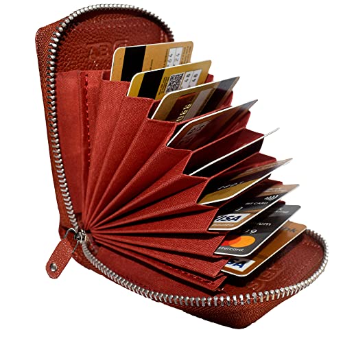 ABYS 9 Slots RFID Protected Leather Credit Card Holder Wallet for Men and Women,Unisex Vertical Card Holder Money Wallet (IN206LB) - Image 4