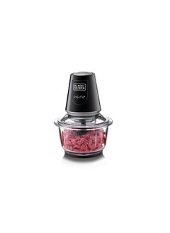 BLACK&DECKER 400W 1.2L Vertical Glass Chopper/Mincer Xxl Glass Bowl Capacity With Removable Four Blade System Helps, Chop/Crush Ice/Mince/Grind/Puree Variety Of Ingredients Gc400-B5  - Image 3