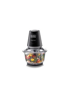 BLACK&DECKER 400W 1.2L Vertical Glass Chopper/Mincer Xxl Glass Bowl Capacity With Removable Four Blade System Helps, Chop/Crush Ice/Mince/Grind/Puree Variety Of Ingredients Gc400-B5  - Image 2