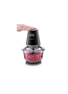 BLACK&DECKER 400W 1.2L Vertical Glass Chopper/Mincer Xxl Glass Bowl Capacity With Removable Four Blade System Helps, Chop/Crush Ice/Mince/Grind/Puree Variety Of Ingredients Gc400-B5  - Image 5
