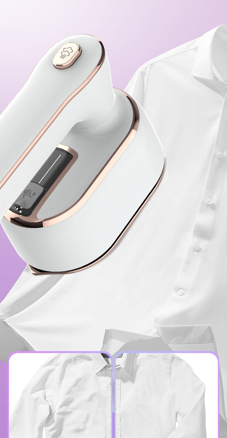Portable Steamer Iron Dual Dry Wet Use for Dorm White 