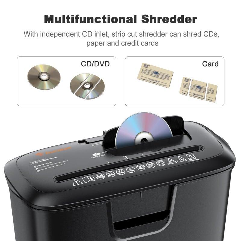 Bonsaii Paper Shredder for Home Use, 8-Sheet StripCut Home Office Shredder, CD/Credit Card Shredder Machine with Overheat Protection, 3.4 Gallons Wastebasket - Image 3