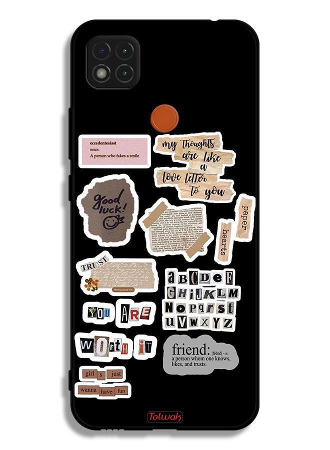 Tolwak Xiaomi Redmi 9C Protective Case Cover Good Luck Quotes Stickers - Image 2