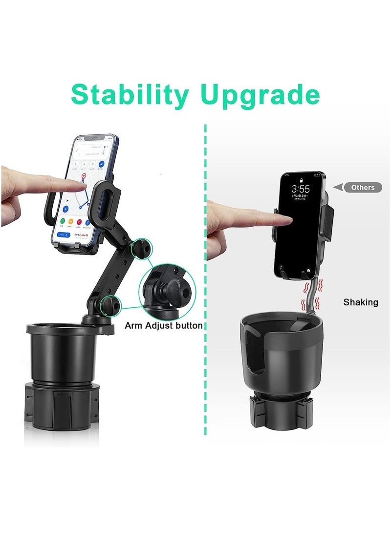 كابتن تيك Cup Holder Expander for Car THIS HILL 360° Rotation Cup Holder Phone Mount Compatible with iPhone/Samsung All Smartphones - Image 2
