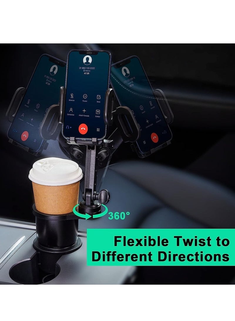 كابتن تيك Cup Holder Expander for Car THIS HILL 360° Rotation Cup Holder Phone Mount Compatible with iPhone/Samsung All Smartphones - Image 5
