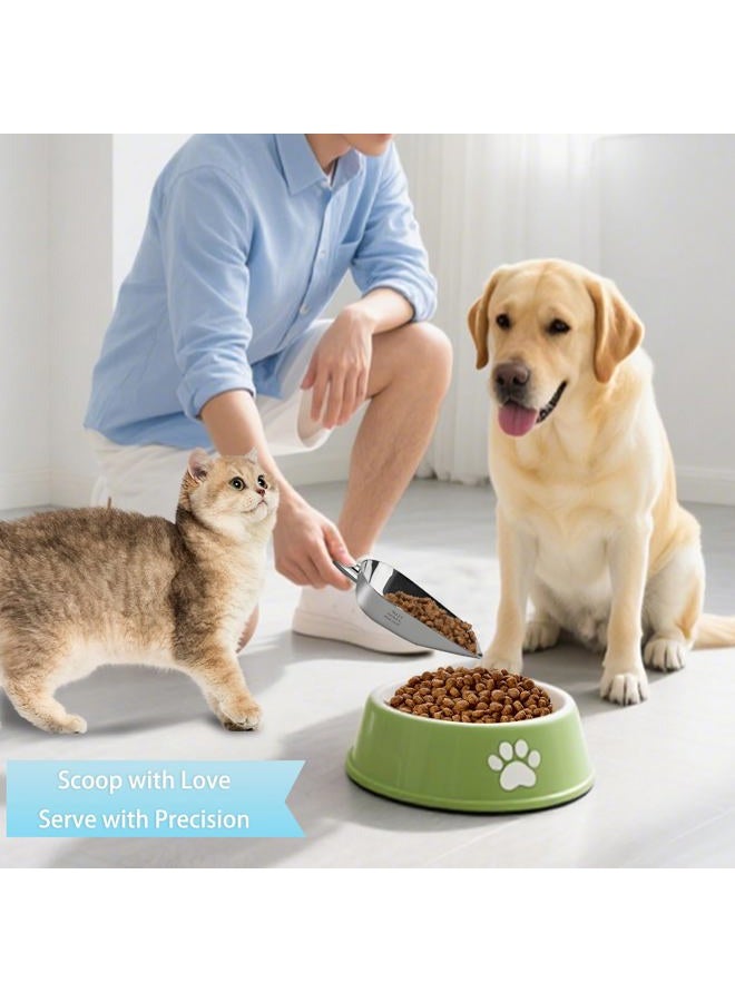 Aloxina Dog-Cat Food Scoop 1 Cup – Thickened 304 Stainless Steel Pet Food Scoop with Long Handle, Precision Scale, Easy to Clean, Suitable for Wet Dry Food - Image 4