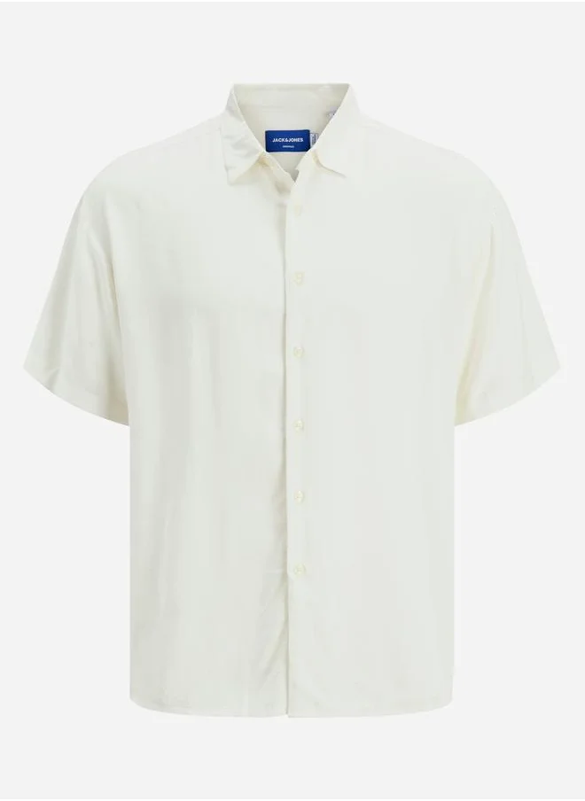 JACK & JONES Jack & Jones Solid Spread Collar Regular Fit Shirt