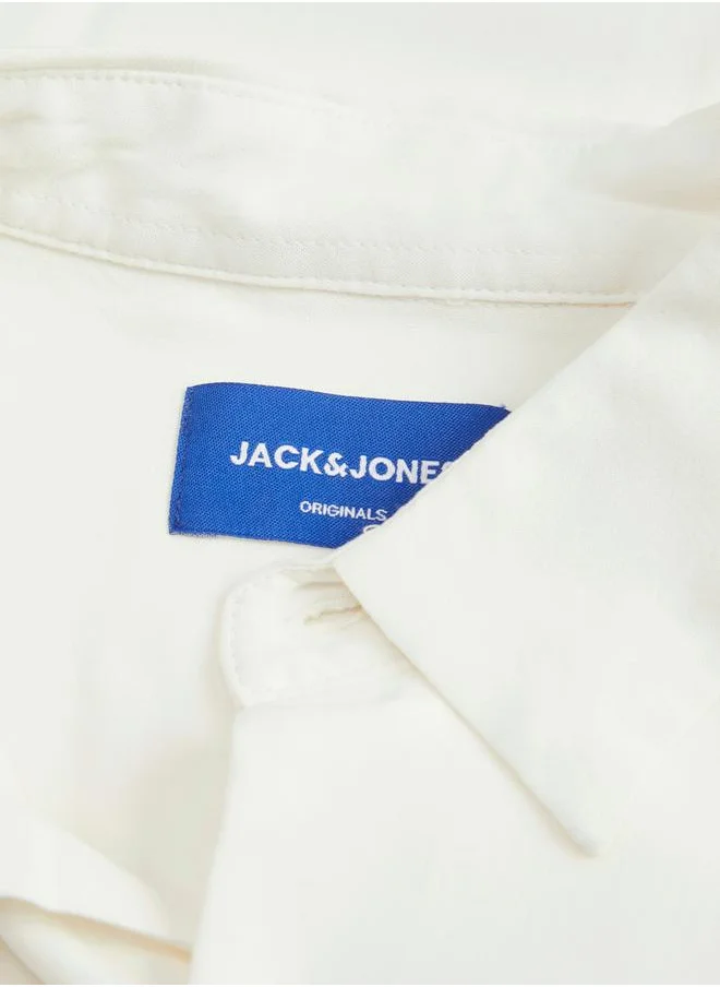 JACK & JONES Jack & Jones Solid Spread Collar Regular Fit Shirt