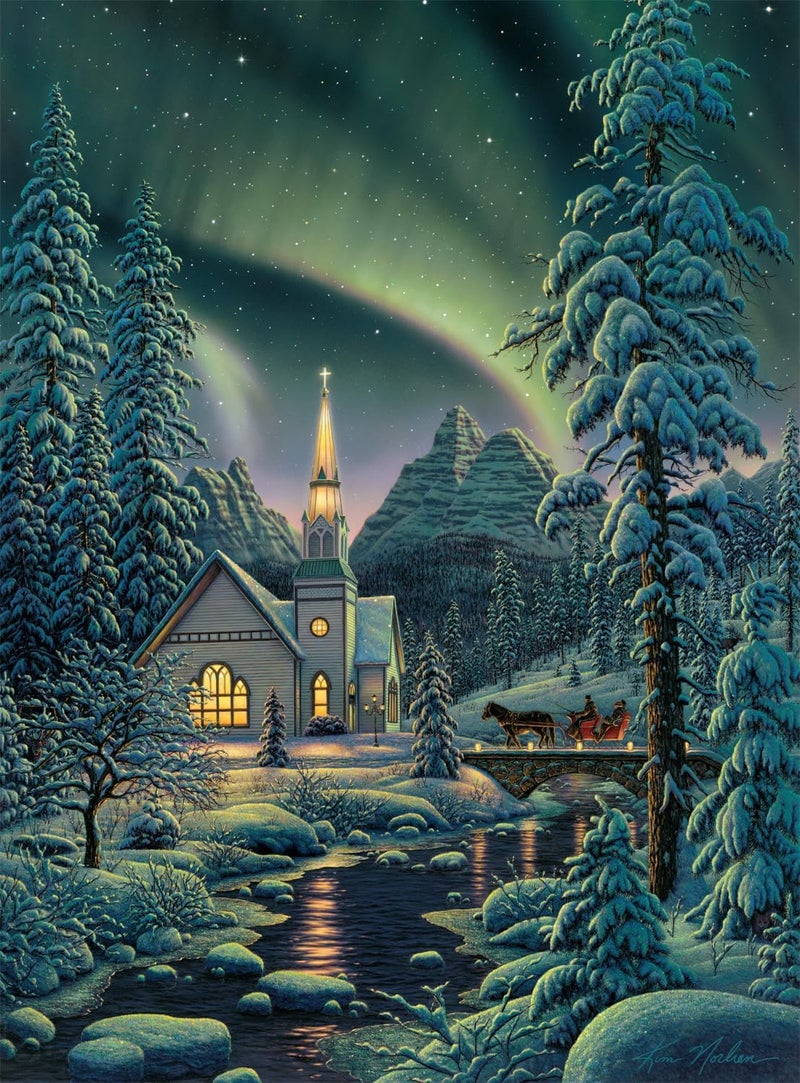 Buffalo Games â€“ Kim Norlien - Light of The World - 1000 Piece Winter Jigsaw Puzzle - Festive, Holiday Puzzles for Adults â€“ Precision-Cut Pieces, Christmas Artwork, Hours of Relaxing Fun - Image 2