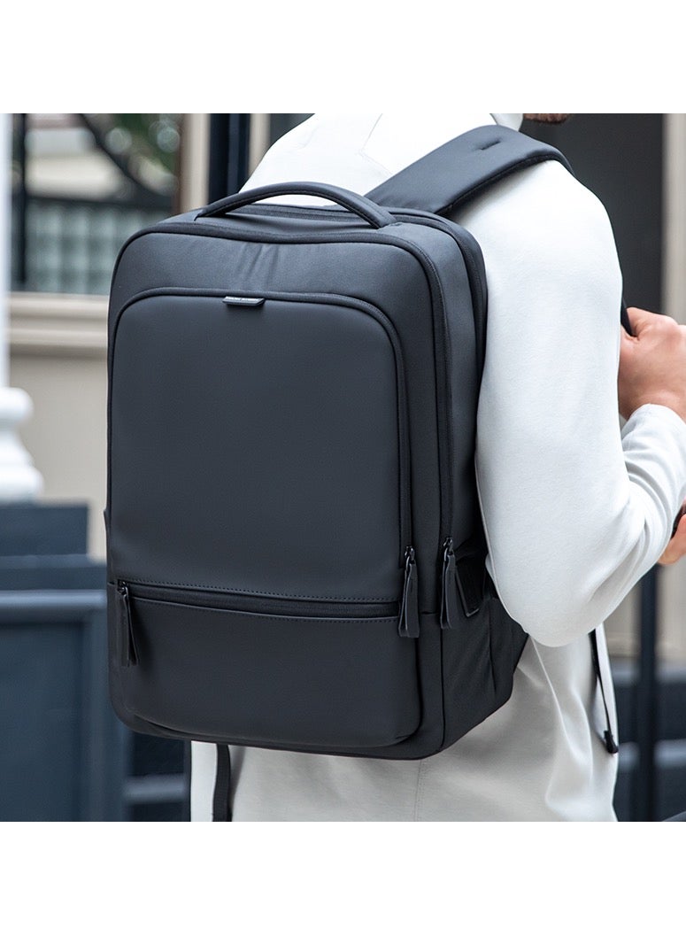 Mark Ryden MR6033 Black Laptop Backpack 15.6 Inch Water Resistant Travel Bag with USB Charging Port Oxford PU Fabric Anti Theft Pocket and Multi Layer Storage for Business and Daily Commute - Image 2