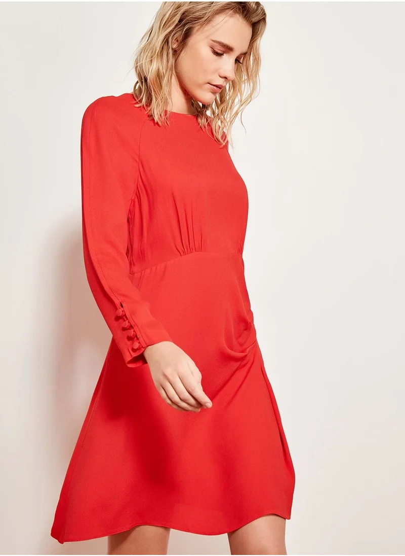 trendyol Ruched Detail Skater Dress