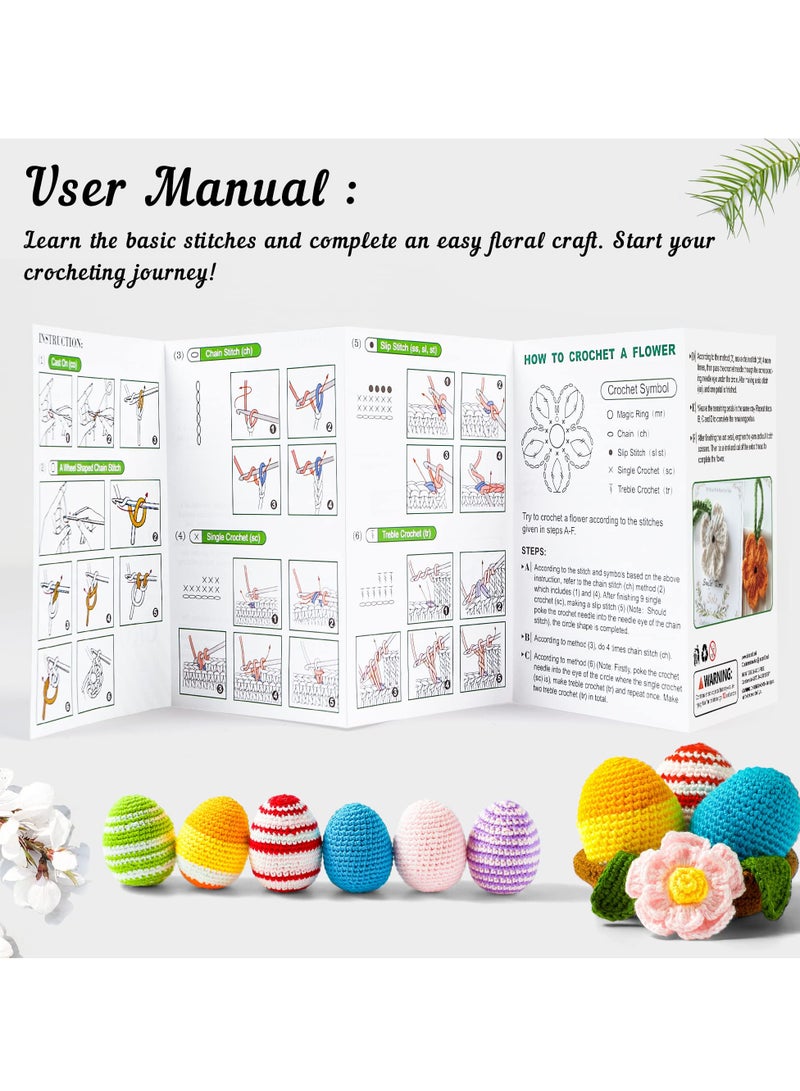 SYOSI طقم كروشيه مكون من 113 قطعة مع خطاطيف كروشيه مجموعة خيوط 1600 ياردة خيوط متنوعة مجموعة ملحقات الكروشيه، خطاطيف مريحة إبر حياكة والمزيد طقم مثالي للمبتدئين - Image 5