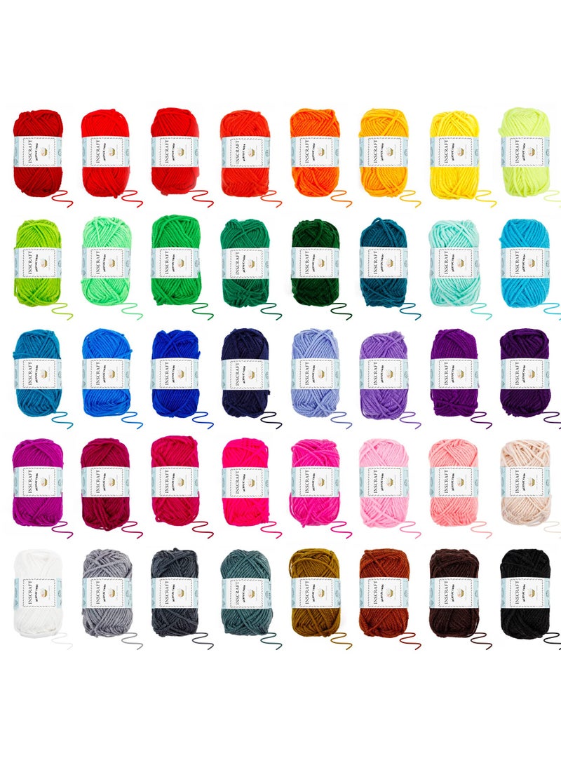 SYOSI طقم كروشيه مكون من 113 قطعة مع خطاطيف كروشيه مجموعة خيوط 1600 ياردة خيوط متنوعة مجموعة ملحقات الكروشيه، خطاطيف مريحة إبر حياكة والمزيد طقم مثالي للمبتدئين - Image 4