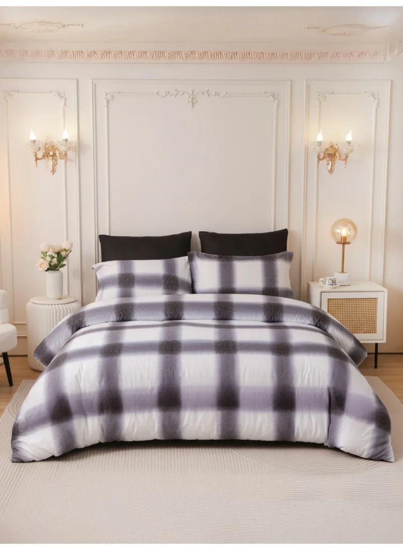 Donetella Printed Duvet Set, King Size Fits 200x200 cm - 6-Pcs Bed Set, Brushed Microfiber Fabric - 1 Duvet Cover, 1 Fitted Sheet, 2 Pillow Shams, 2 Pillowcases (Filler Not Included)