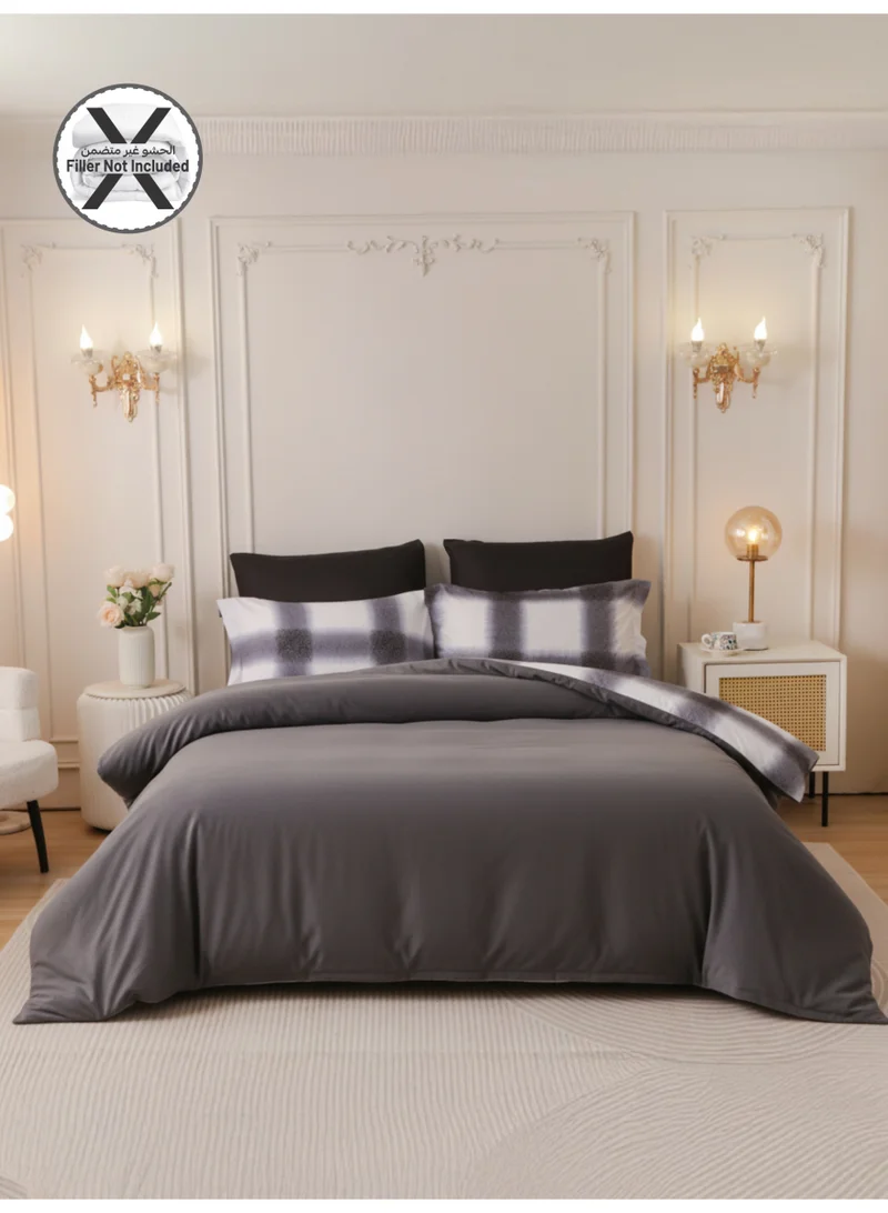 Donetella Printed Duvet Set, King Size Fits 200x200 cm - 6-Pcs Bed Set, Brushed Microfiber Fabric - 1 Duvet Cover, 1 Fitted Sheet, 2 Pillow Shams, 2 Pillowcases (Filler Not Included)