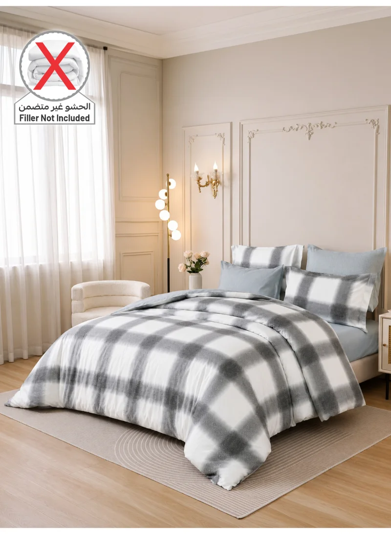 Donetella Printed Duvet Set, King Size Fits 200x200 cm - 6-Pcs Bed Set, Brushed Microfiber Fabric - 1 Duvet Cover, 1 Fitted Sheet, 2 Pillow Shams, 2 Pillowcases (Filler Not Included)